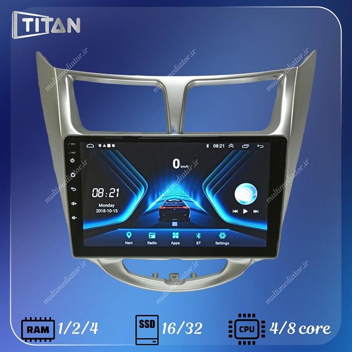 مانیتور اندروید هیوندای اکسنت (2018-2011) 16-1 تیتان با  یکساله